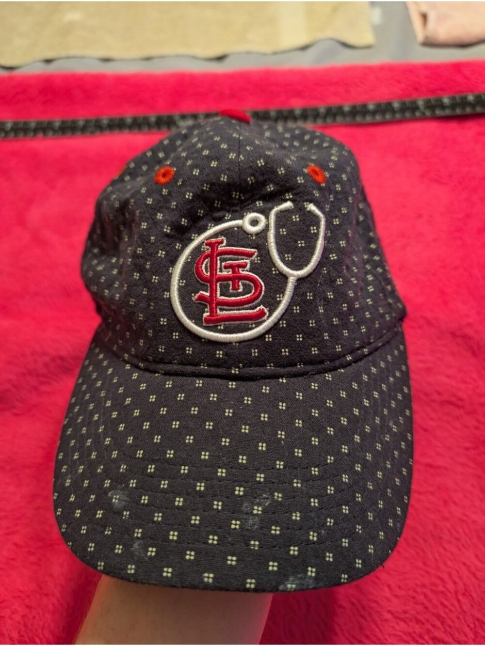 St Louis Cardinals Hat Navy Polka Dot Stethoscope Nurse Healthcare MLB Cap